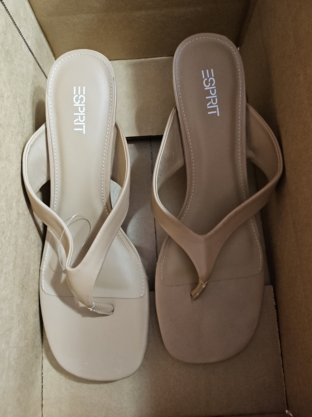 Esprit Women's Beige and Tan Thong Sandals Size 10 New
